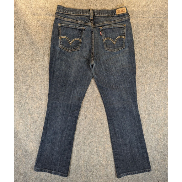 Levi's 515 Jeans 10M Women's 30x32 Bootcut Blue Cotton Mid-Rise Flared Dark Wash - Picture 2 of 10